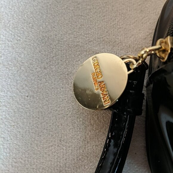 Giorgio Armani 2 Perfume Bags Pouches Makeup Small Black Sequin Patent Gold - Picture 4 of 15